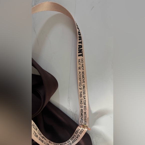 House of CB Shiema Rich Brown Fit & Flare Deep Vneck Mini Dress Size S Party - Picture 8 of 11